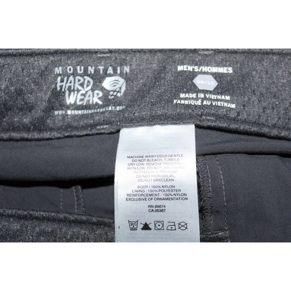 Mountain Hardwear Portino Cargo Hiking Shorts Gray Men's Size 36 / 12 H14756 - Picture 7 of 8
